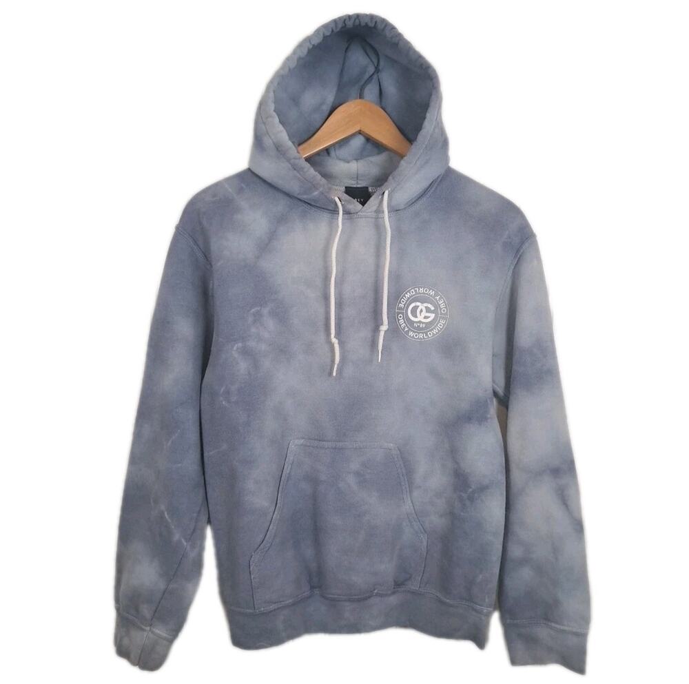 OBEY Propaganda OG Pullover Hoodie Womens S Blue Tie Dye Sweatshirt Skater